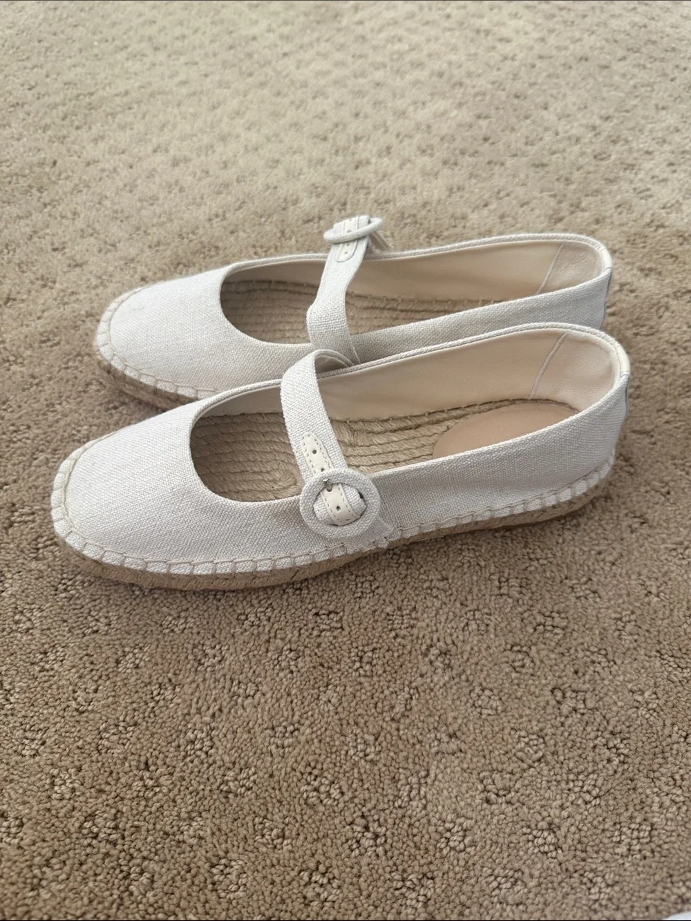 Women's Mary Jane Espadrille Flats in Off-White